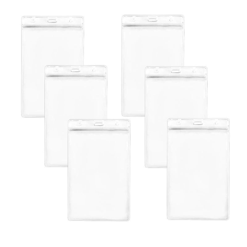 LGEGE YEJI 12Pcs (6x4" Extra Large) Clear Transparent Extra Large Badge Holders Heavy Duty ID Card Badge Holder for ID Card Name Tag Passport ID, Cash, Plane Ticket Credit Card Receipts - Image 1